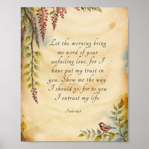 Psalm 143:8 Bijbelvers Kunst Poster