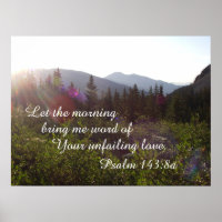 Psalm 143:8 Laat me de ochtend met een woord komen