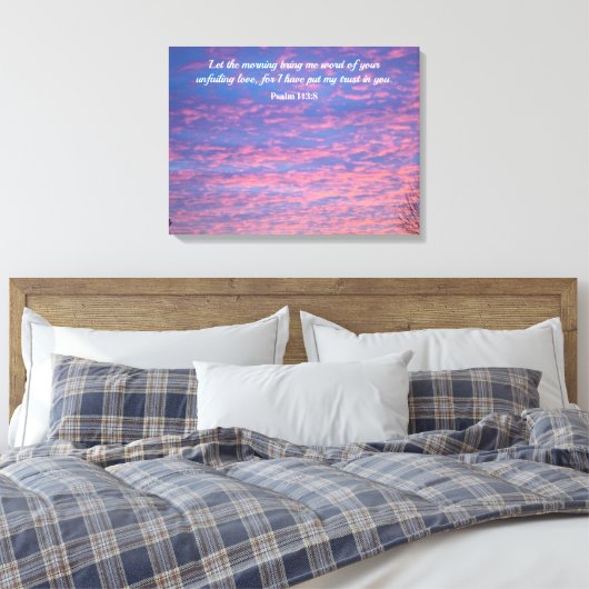 Psalm 143:8 Verpakt Canvas (Insitu (Slaapkamer))