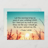 Psalm 143:8 Word of Your Unfail Love Sunrise Briefkaart (Voorkant / Achterkant)