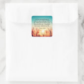 Psalm 143:8 Word of Your Unfail Love Sunrise Vierkante Sticker (Tas)