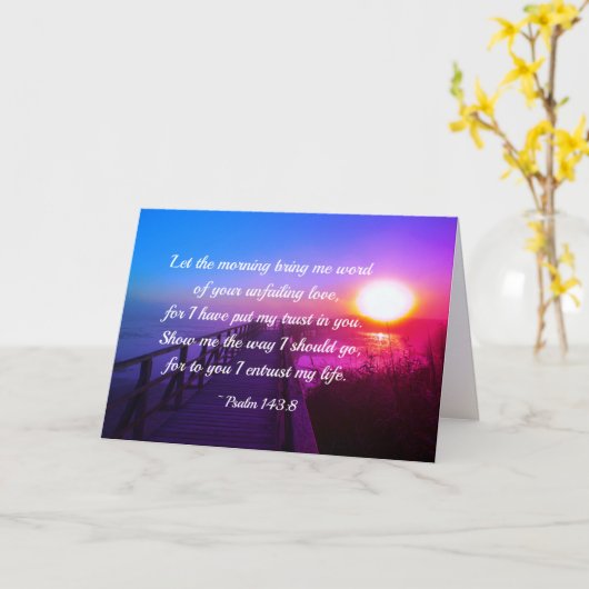 Psalm 143:8 Word van Uw onfaalbare Liefde, Manuscr Kaart (Gele Bloem)