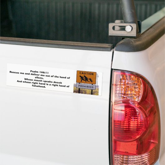 Psalm 144:11 Redding me van de buitenaardse wezens Bumpersticker (Op Truck)