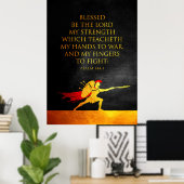 Psalm 144:1 Bijbelversie Poster (Thuiskantoor)