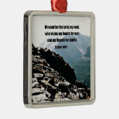 Psalm 144:1 Gezegend als de Heer... Metalen Ornament (Rechts)