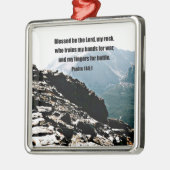 Psalm 144:1 Gezegend als de Heer... Metalen Ornament (Links)