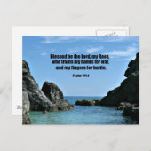 Psalm 144:1 Gezegend als de Heer, mijn steen.. Briefkaart (Voorkant / Achterkant)