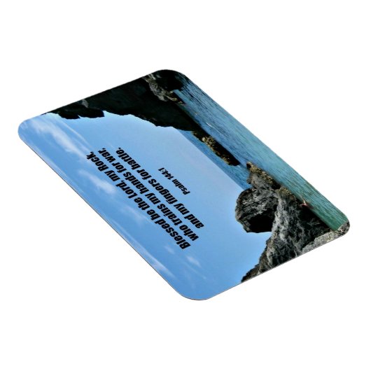 Psalm 144:1 Gezegend als de Heer, mijn steen.. Magneet (Rechterzijde)