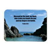 Psalm 144:1 Gezegend als de Heer, mijn steen.. Magneet (Horizontaal)