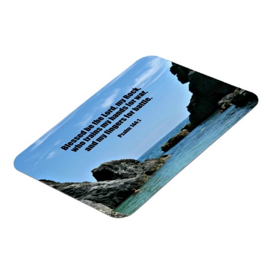 Psalm 144:1 Gezegend als de Heer, mijn steen.. Magneet (Linkerzijde)