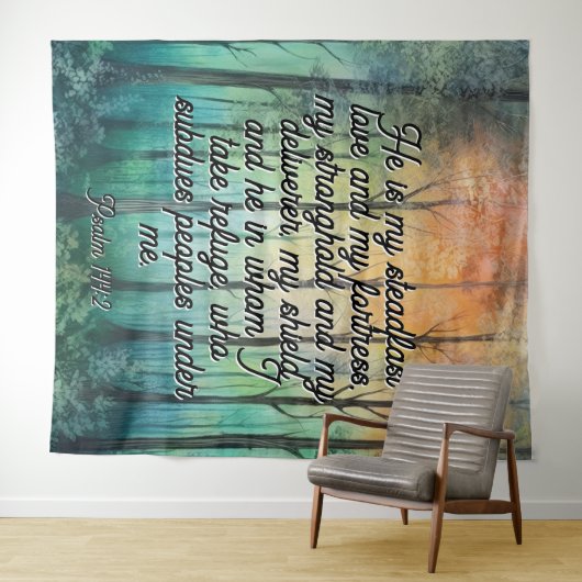 Psalm 144:2 Wedding Backdrop Wandkleed (In Situ (horizontaal))