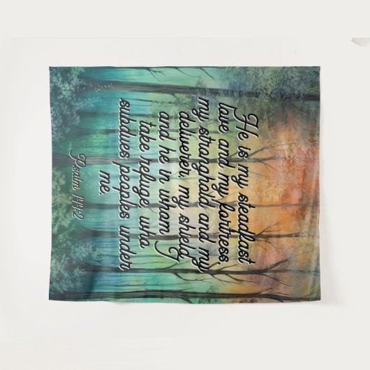 Psalm 144:2 Wedding Backdrop Wandkleed (Voorkant (horizontaal))