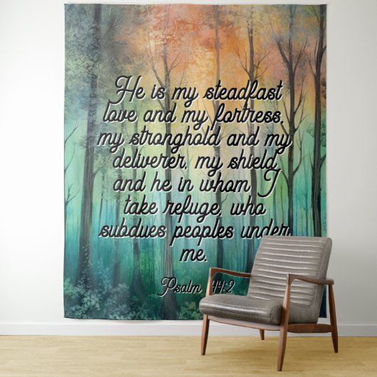 Psalm 144:2 Wedding Backdrop Wandkleed (In situ)