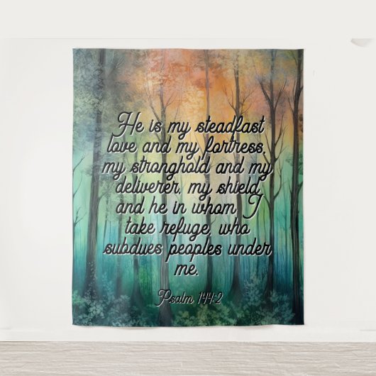 Psalm 144:2 Wedding Backdrop Wandkleed (Voorkant)