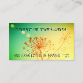 Psalm 145:3 Geweldig is de Heer, Bijbelverse Visitekaartje (Voorkant)