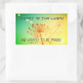 Psalm 145:3 Zeer te prijzen, Bijbelvers Rechthoekige Sticker (Tas)