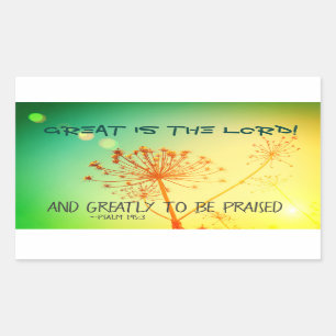 Psalm 145:3 Zeer te prijzen, Bijbelvers Rechthoekige Sticker