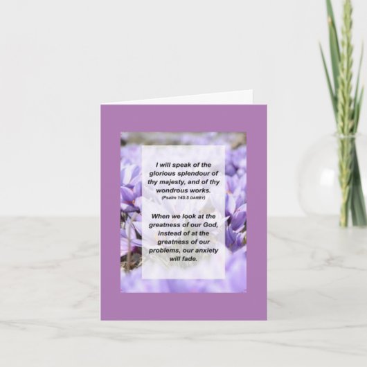 Psalm 145:5 Ik zal spreken over de heerlijkheid va Kaart (Voorkant)