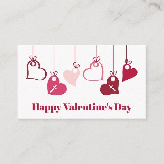 Psalm 145:8-Valentijn Heart Cross Enclosure Card Informatiekaartje (Voorkant)