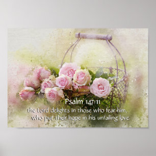 Psalm 147:11 Hoop in zijn naakte liefde, Bijbel Poster
