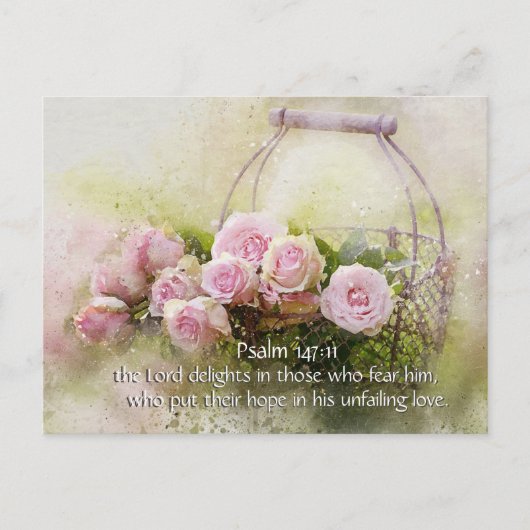 Psalm 147:11 Hoop in Zijn onfaalbare Liefde, Schri Briefkaart (Voorkant)