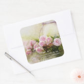 Psalm 147:11 Inspirerende bijbelroze rozen Vierkante Sticker (Envelop)