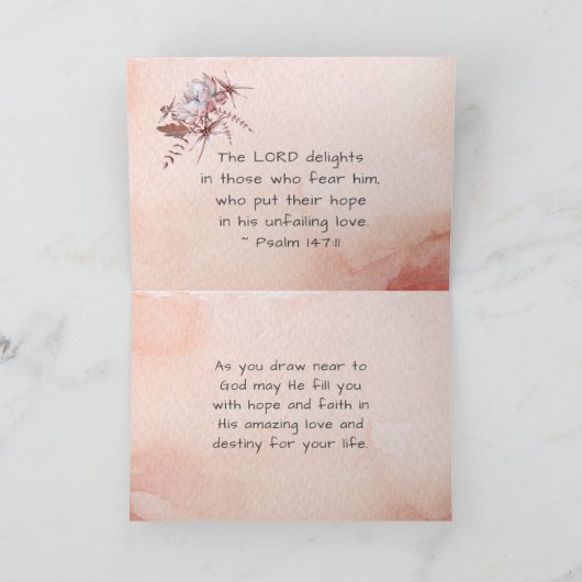 Psalm 147:11 Onze hoop is in Zijne naakte liefde Kaart (Binnen)