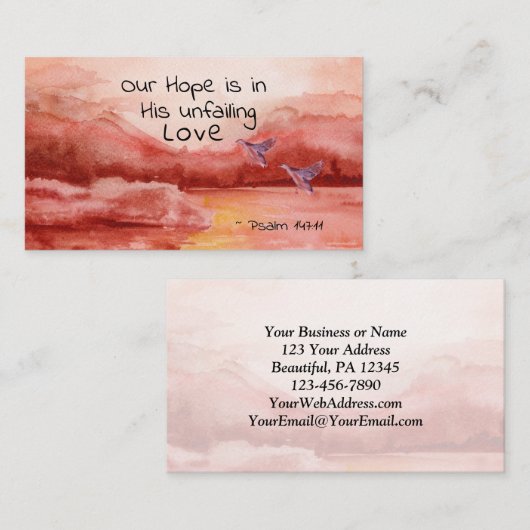Psalm 147:11 Onze hoop is in Zijne naakte liefde Visitekaartje (Voorkant / Achterkant)