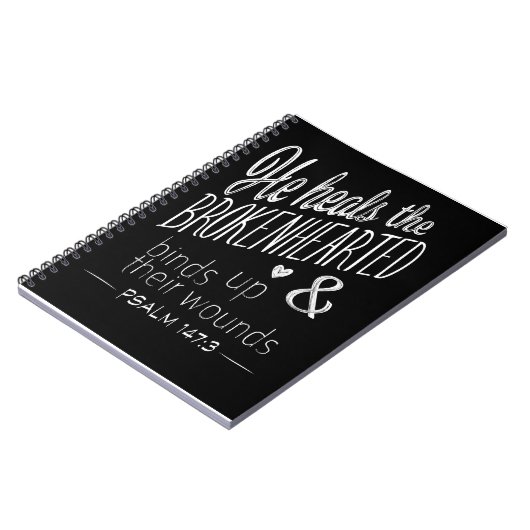 Psalm 147:3 Boodschap van hoop en genezing Notitieboek (Linkerzijde)