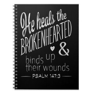 Psalm 147:3 Boodschap van hoop en genezing Notitieboek