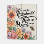 Psalm 147:3 Christelijk Bijbelvers Afbeelding Keramisch Ornament (Links)