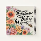 Psalm 147:3 Christelijk Bijbelvers Afbeelding Notitieboek (Achterkant)