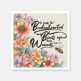 Psalm 147:3 Christelijk Bijbelvers Afbeelding Servet