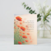 Psalm 147:3 Hij geneest de gebroken van hart Briefkaart (Staand voorkant)