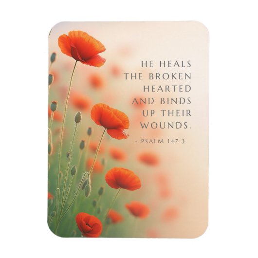 Psalm 147:3 Hij geneest de gebroken van hart Magneet (Verticaal)