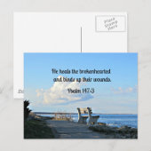 Psalm 147:3 Hij heelt de gebroken haren... Briefkaart (Voorkant / Achterkant)