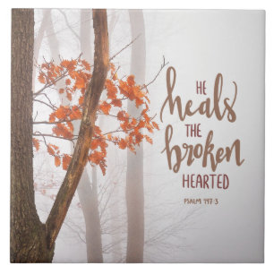 Psalm 147:3 Hij heelt de gebroken Hearted  Tegeltje