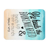 Psalm 147:3 Hij hoort de gebroken haren Magneet (Horizontaal)