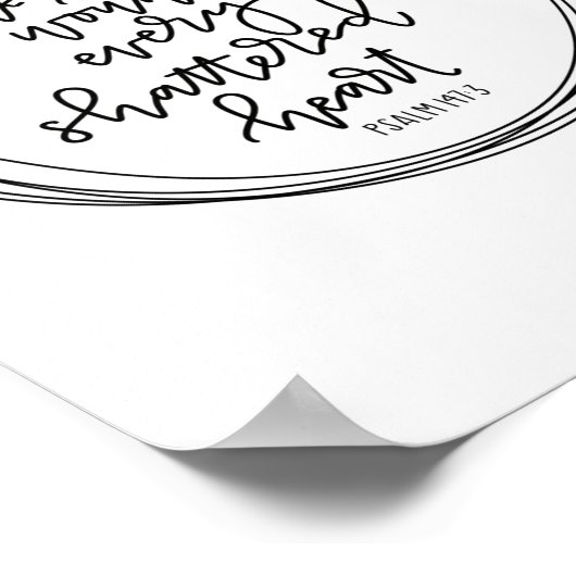 Psalm 147:3 - Hij hoort de wonden - Poster (Hoek)