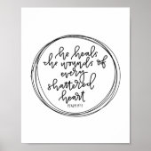 Psalm 147:3 - Hij hoort de wonden - Poster (Voorkant)