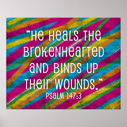Psalm 147:3 Regenboog "Hij hoort de gebroken haren Poster (Voorkant)