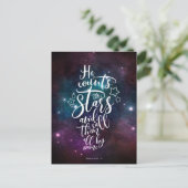 Psalm 147:4-5 Hij telt de Bijbelverse sterren Briefkaart (Staand voorkant)