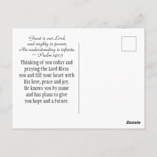 Psalm 147:4-5 Hij telt de Bijbelverse sterren Briefkaart (Achterkant)