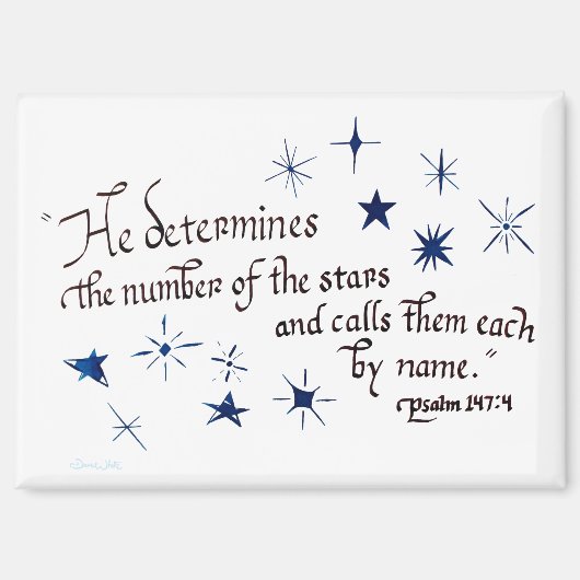 Psalm 147 4 Sterren Bijbelvers Christelijk Magneet (Voorkant)