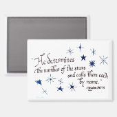 Psalm 147 4 Sterren Bijbelvers Christelijk Magneet (Voorkant / Achterkant)