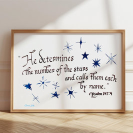 Psalm 147 4 Sterren Bijbelvers Christelijk Poster