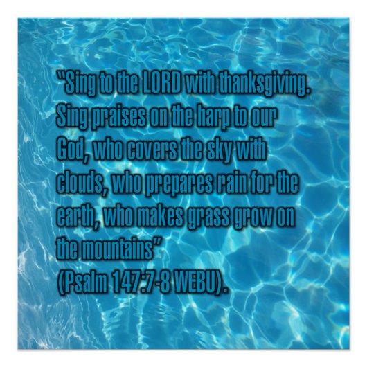 Psalm 147:7-8 WEBU Perfect Poster (Voorkant)