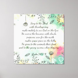 Psalm 147:7-9 canvas afdruk