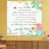 Psalm 147:7-9 canvas afdruk (Insitu (Woonkamer))
