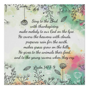 Psalm 147:7-9 perfect poster